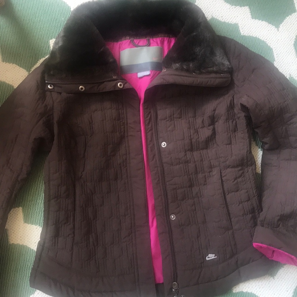Nike quilted  Brown jacket xl used a few times